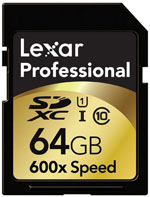 Lexar SDXC 64GB 600x card